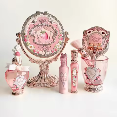 Flower Knows 9th Anniversary Limited Edition Luxury Vanity Mirror with Paddle Hair Brush And Brush H