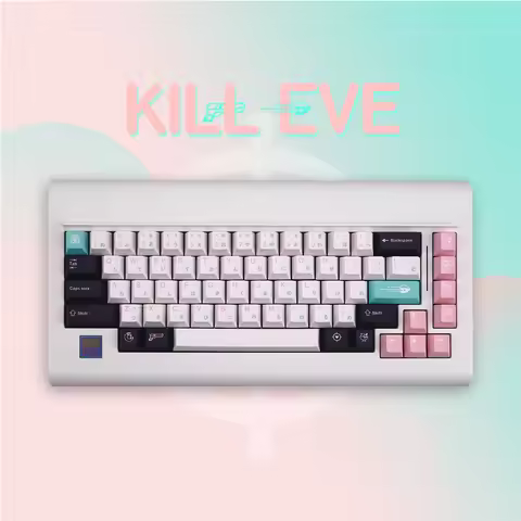 GMK Kill Eve Keycaps, 134 Keys Keycaps Cherry Profile DYE-SUB Personalized GMK Keycaps For Mechanica