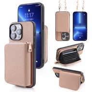 1pc Crossbody Phone Bag With Strap, Card Holder, Fashion PU Leather Wallet Case Compatible With IPho