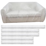 One-time Plastic Furniture Dust Covers with Elastic for Sofas, Chairs, Dining Tables, TV Stands; Ext