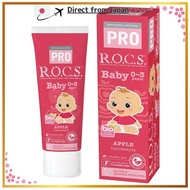 R.O.C.S. Rox PRO Baby Toothpaste (0-3 years), Apple Flavor, 100% Natural Ingredients, No Additives,