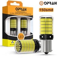 ✅Oprah 2ชิ้นไฟ LED 150SMD รถยนต์หลอดไฟไฟเบรกรถ12V 24V 1156 BAU15S T20 P21 7443 BAY15D W21 BA15S รถ P