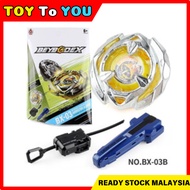 Ready Stock  Beyblade X BX-03 Wizar Darrow 4-80B XTREME Gear Sports Starter With Launcher Flame Bran