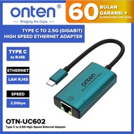 Onten OTN-UC602 Type C To 2.5 Gigabite HIgh Speed Ethernet Adapter Support Mac OS Windows