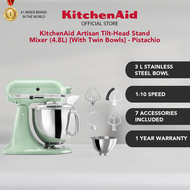 KitchenAid Artisan 4.8L Tilt-Head Stand Mixer With Twin Bowls (5KSM175PS)