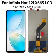 XD 6.6 "ต้นฉบับสำหรับ Infinix X665 12i ร้อนสัมผัสหน้าจอ LCD Hot12i หน้าจอดิจิตอล X665B อะไหล่ LCD พร