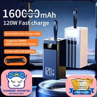[SG STOCK]New 120W Power Bank 160000mAh Fast charging Mobile Battery Portable Charger PowerBank 3 Ca
