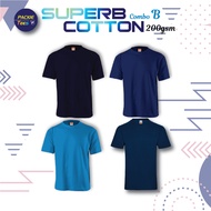 CT71 COMBO B 100% COTTON SUPERB VERY THICK COTTON 200GSM ROUND NECK SHORT SLEEVE MEN TSHIRT UNISEX C