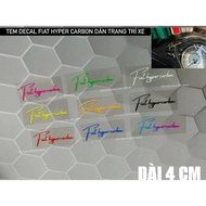 [ 1 STAMP ] Fiat hyper carbon DECAL STICKER (REPOSABLE) CAR DECORATION STICKER