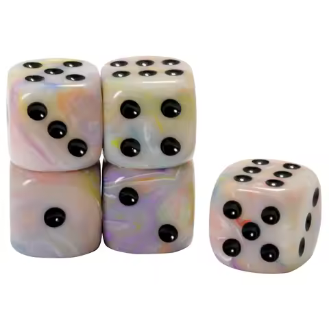 5pcs Board Game Dice 16mm Rounded Corner Cube D6 Dice for Family Entertainment and Party Games