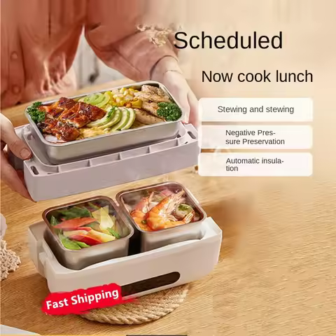 Portable Electric Lunch Box with Self-Heating Feature 220V Electric Rice Cooker Food Steaming Cooker
