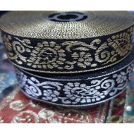 Dubai Ribbon Black Gold Ribbon/ Indian Lace/ Indian Ribbon/ Dayak Lace/ Dayak Ribbon/