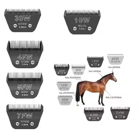 Pet Dog Horse Trimmer Wide Blade Compatible With many Andis, Oster A5, Wahl KM Animal Clipper, 10W 3