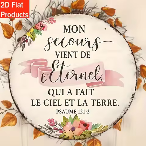 2D Flat, 1pc Vintage French Bible Verse Wall Decor - Eternal Life Inspirational Christian Plaque wit