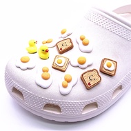 Cute Cheese Jibbitz for Men Toast Food Shoe Charms Bread Snack Croc Jibbits Dumpling Jibitz Crocs Accessories Fried Egg Shoes Buckle Decoration