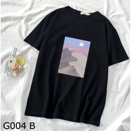 PINKHOUSE8 Cotton T-Shirt GRAPHIC VIEWS MOON DESERT 2XL WOMEN SHORT SLEEVE STREETWEAR BAJU G004