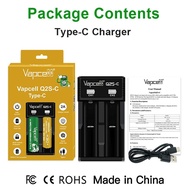 Charger contains 2 Vapcell Q2S-C Type-C