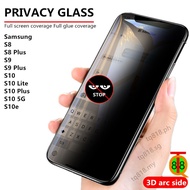 Samsung Galaxy S8 S9 S10 S10e Plus 5G / Black edge privacy tempered glass / phone screen protector