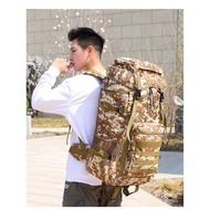 80L Large Capacity Outdoor Travel Backpack Men's Mountaineering Luggage Quilt Backpack Camouflage Lo