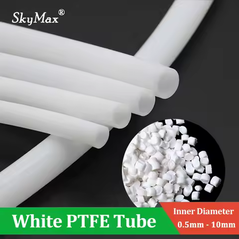 1 - 10m White PTFE Tube Dia1/2/2.5/3/4/5/6/7/8/10mm High Temperature Insulated Extruder J-head Rigid