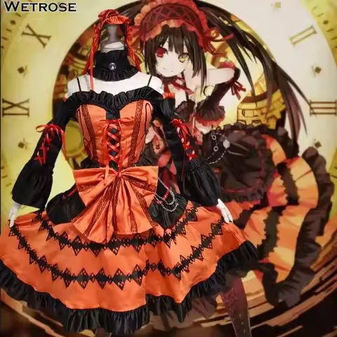 【Wetrose】In Stock Kurumi Tokisaki Cosplay Costume Nightmare Date A Live Halloween Full Set Wig Lolit