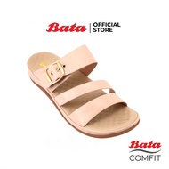 Bata COMFIT รองเท้าแตะลำลองหญิง รองเท้าเพื่อสุขภาพ SLIP ON แบบสวม เปิดส้น สีเบจ รหัส 6618522