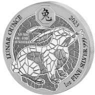 Perak Coin Silver Rwanda Year Of The Rabbit 2023 1 oz