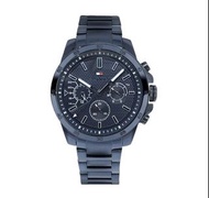 Tommy Hilfiger 手錶 藍灰鋼 藍灰面 三眼腕錶