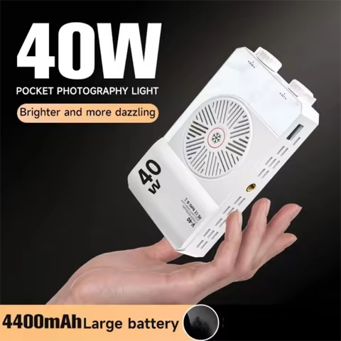 40W RGB LED Camera Light 2800-9000K CRI/TLCI 90+ Pocket Photography Light High Power FX 8 Modes Mini
