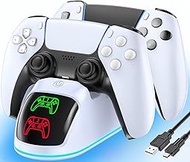 RGB Charging Station for PS5 Controller, 2H Quick Charging Base for PS 5, Charger for Playstation Fi