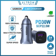 UGREEN PD30W SCP22.5W Car Charger Dual Port Fast Charging 30W 22.5W For Samsung Huawei Xiaomi
