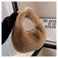 Women Plush Small Bag Furry Dumpling Bag Niche Furry Dumpling Handbag