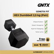 GENETIX FIT HEX Dumbbell 2.5KG (Pair) Fitness Dumbbell, Hexagonal Dumbbell Set, Barbell Set, Gym Dum
