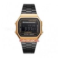 CAS A168 SILVER/GOLD/BLACK Jam Tangan Lelaki Perempuan Unisex Vintage Ladies Digital Watch Cas Women