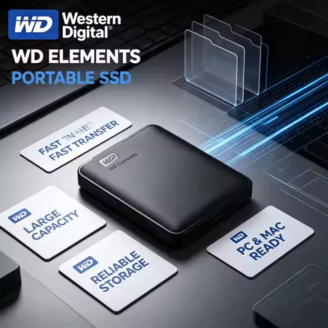 WD Elements Portable HDD 1/2/4/5/6TB 2.5" USB3.0 Mechanical Hard Disk Compact Storage Office Video F
