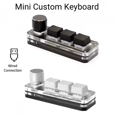 RGB 3 Key Customize Wired Mini Keyboard Macro Knob Copy Paste Shortcut Key E-sports Game Mechanical