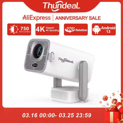 ThundeaL Full HD 1080P Projector 4K 3D Video TD80Pro WiFi Android TD80W Portable Beam Projector TD80