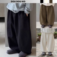 DouDouKid style long khaki pants for boys 15-50kg, black, soft and elegant elastic waistband, 110-17