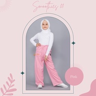 Celana Anak Grade B/Celana Kulot Qirani Anak Bahan Tory Burch Qirani Basic Smoothies 01 Pink