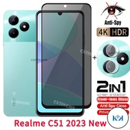 KK Realme C51 2023 Anti Peek Privacy Film Private Tempered Glass For Realme Realmi C51 C53 C 51 51C 