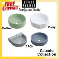 Vera Ceramica Basins - Calcolo Collection Design Console Artificial Stone Basin Grey / Matte White /