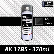 AIKKA Black Matt AK1785 1Litre  Matt Black / Hitam Mati  Flat Black Cat Undercoat Hitam Primer 哑光 黑色