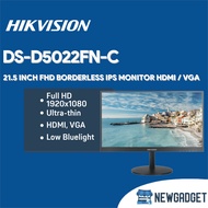 HIKVISION DS-D5022FN-C 21.5 INCH FHD BORDERLESS IPS MONITOR HDMI VGA/