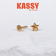 (1 Piece) Gold Star Earrings - Titanium G23 - Kassy