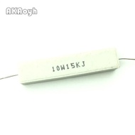 10pcs/lot Cement Resistor 10W5KJ 10W15KJ White Ceramic Resistor 10W 15K 5K