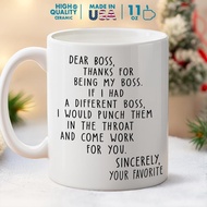 Judy Wen Talks-Dear boss,11Ounce Ceramic Mug，Best Boss Coffee Mug，Best Boss Gift，Interesting Boss Gi