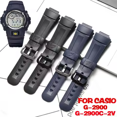 Watch Accessories For Casio G-2900 g 2900 Strap G-2900C-2V Bracelet Resin Silicone Men's Sports Wate