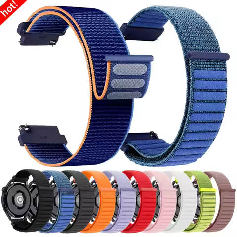 20mm 22mm Nylon Loop Strap For Amazfit Active 2 GTR 4 3pro 2e GTS 4/2 mini 3 Stratos 3 Band For AMAZ