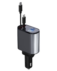 100W 4 in 1 Retractable Car Charger Mobile Phone Super Fast charge USB Cable for IOS Android Suitabl