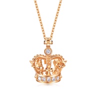Chow Sang Sang 周生生 18K  Rose Gold V&A Crown Necklace for Women 47cm 90894N